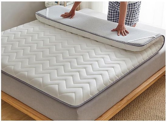 Japanse Futon Matras - Opvouwbaar Slaapmat - Comfortabel Slapen - Duurzame Kwaliteitsconstructie - 90x200cm - Grijs — afbeelding 4