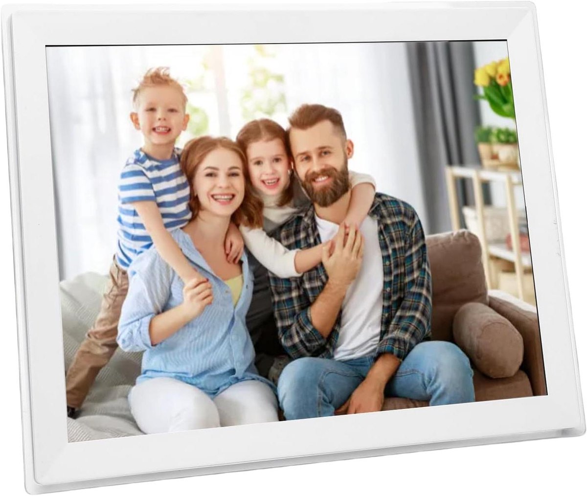 Digitale Fotolijst - Smart Display - Foto's Delen - Groot Touchscreen - 15 Inch - Wit