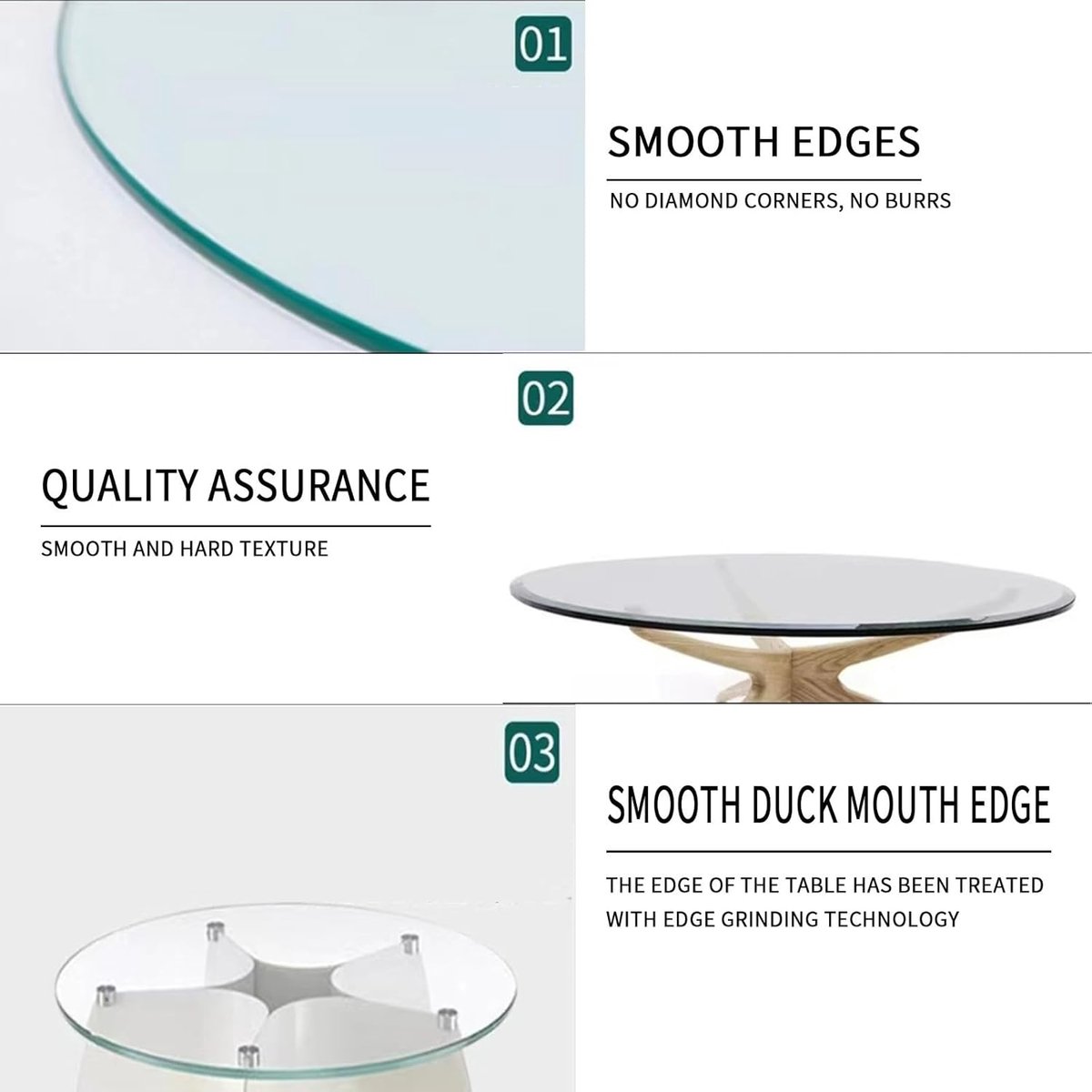 Glazen Tafelblad - Rond Glas - Tafel Beschermen - Gehard Veiligheidsglas - 100 cm - Transparant