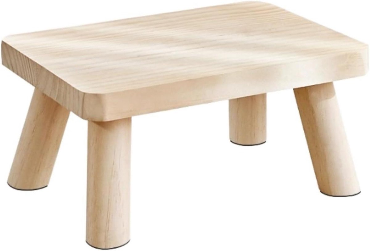 Houten Kruk - Voetenbankje - Ontspan Voeten - Massief Hout - 30x20x15cm - Natuurlijk