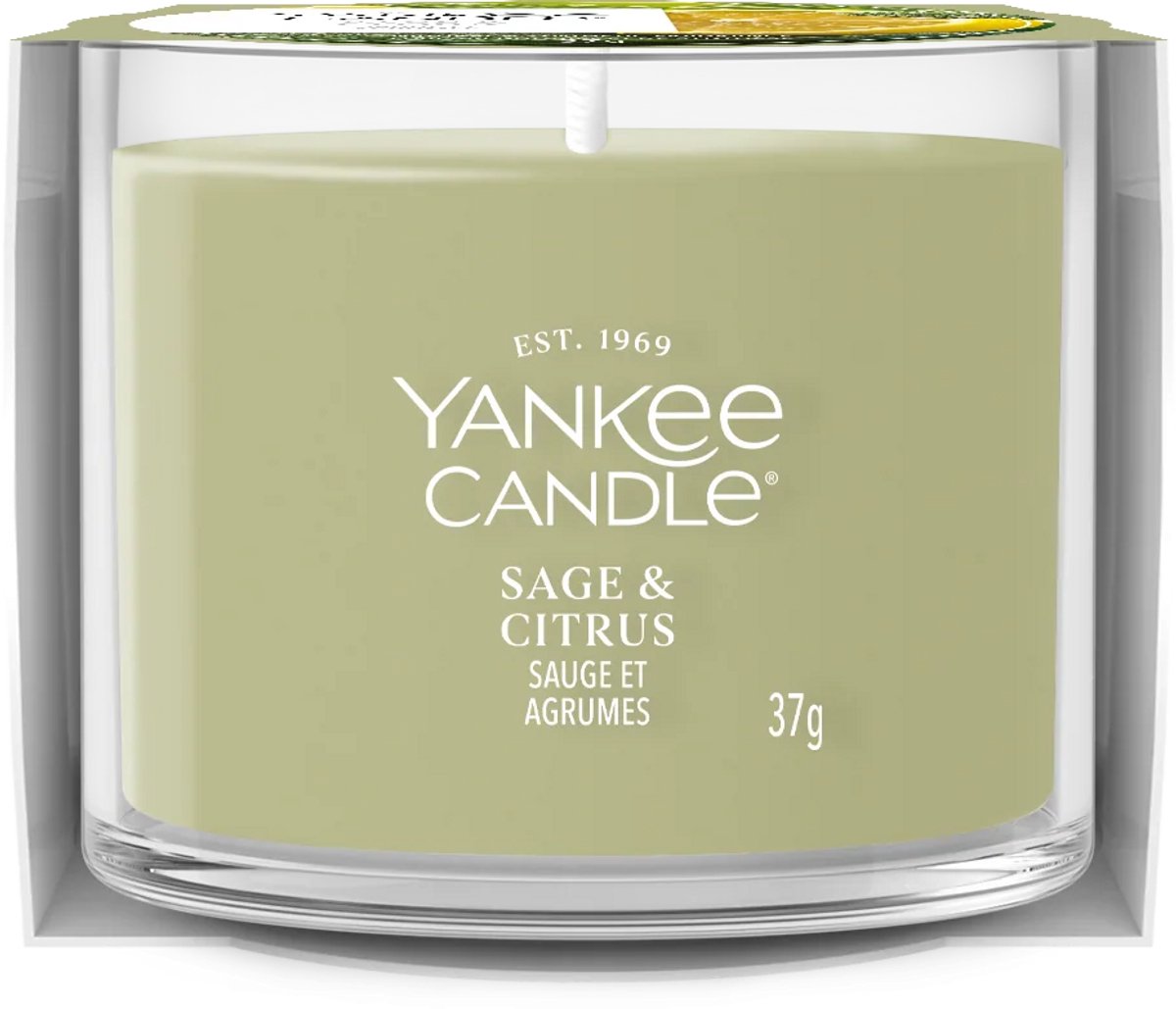 Yankee Candle Filled Votive - Sage & Citrus - 10 branduren - 1 stuk Groen