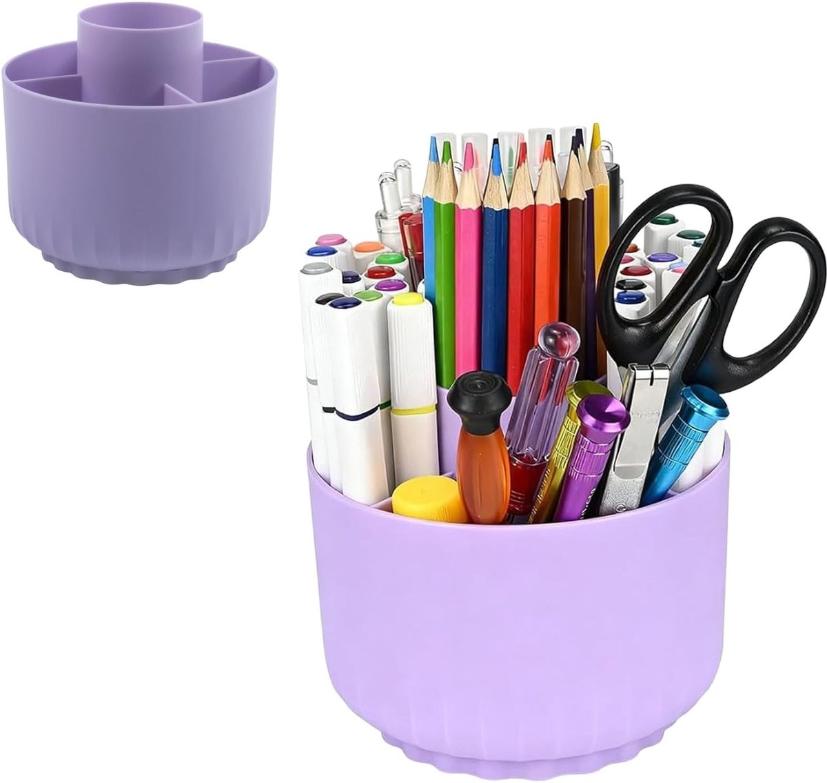 Rotating Pen Holder met Grote Capaciteit, Desk Organizer voor Kantoor, School en Thuis, Pen Organizer voor Efficiënte Pennenorganisatie