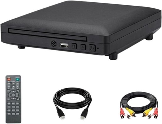 Mini Dvd-speler - Videospeler - Films Kijken - Stille Lezing - 19x17x4.3 cm - Zwart — afbeelding 5