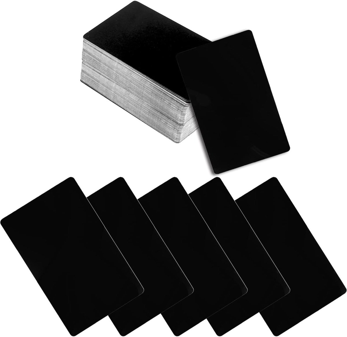 Dunne 0.2mm Aluminium Laser Gegraveerde Visitekaartjes, Professionele VIP Kaarten voor Bedrijven en DIY Ontwerpen (7.3 x 5.8cm)