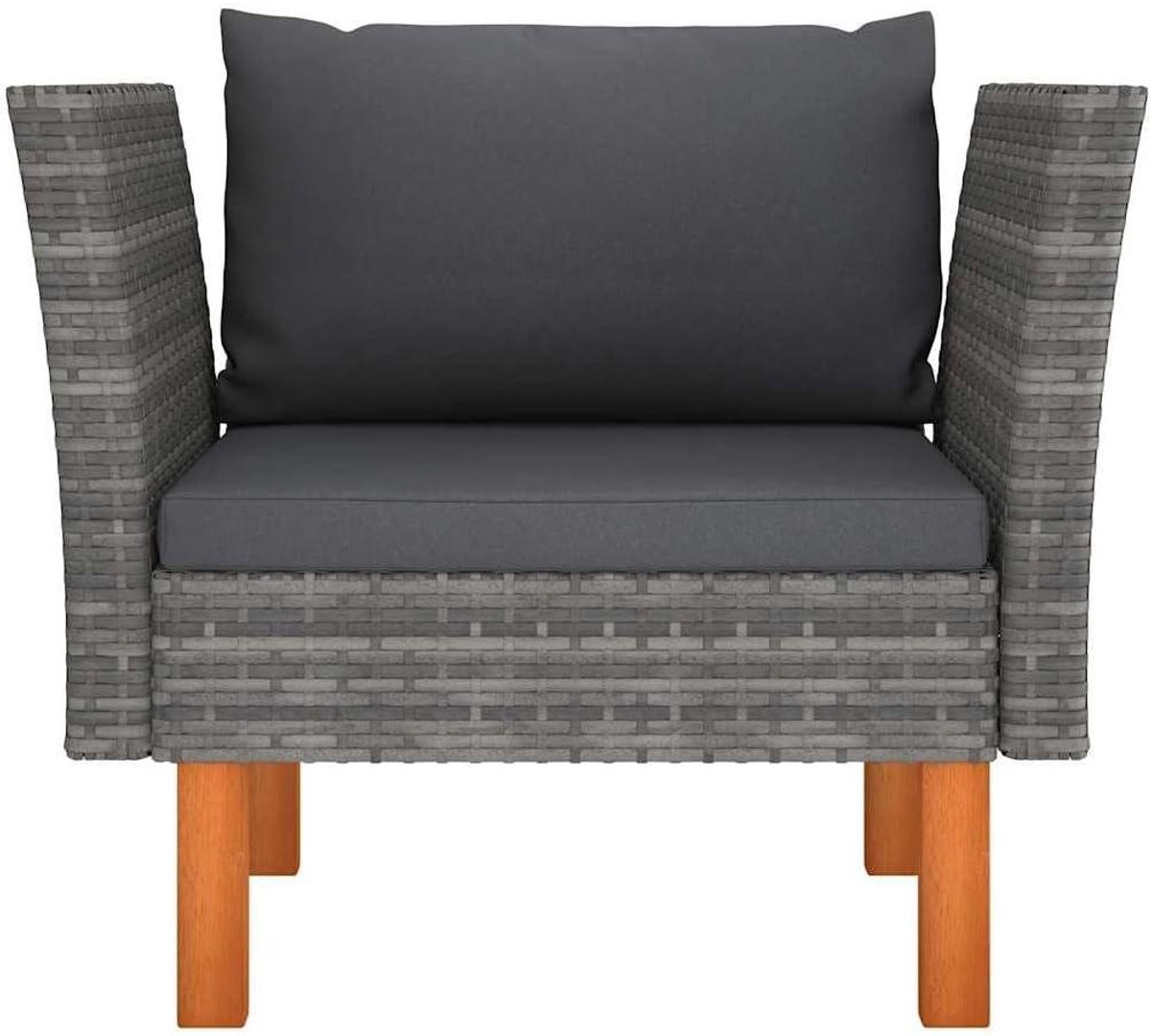Tuinbank Polyrotan - Buitenbank Loungebank - Ontspannen in de tuin - Modulair Design - 725 x 645 x 67 cm