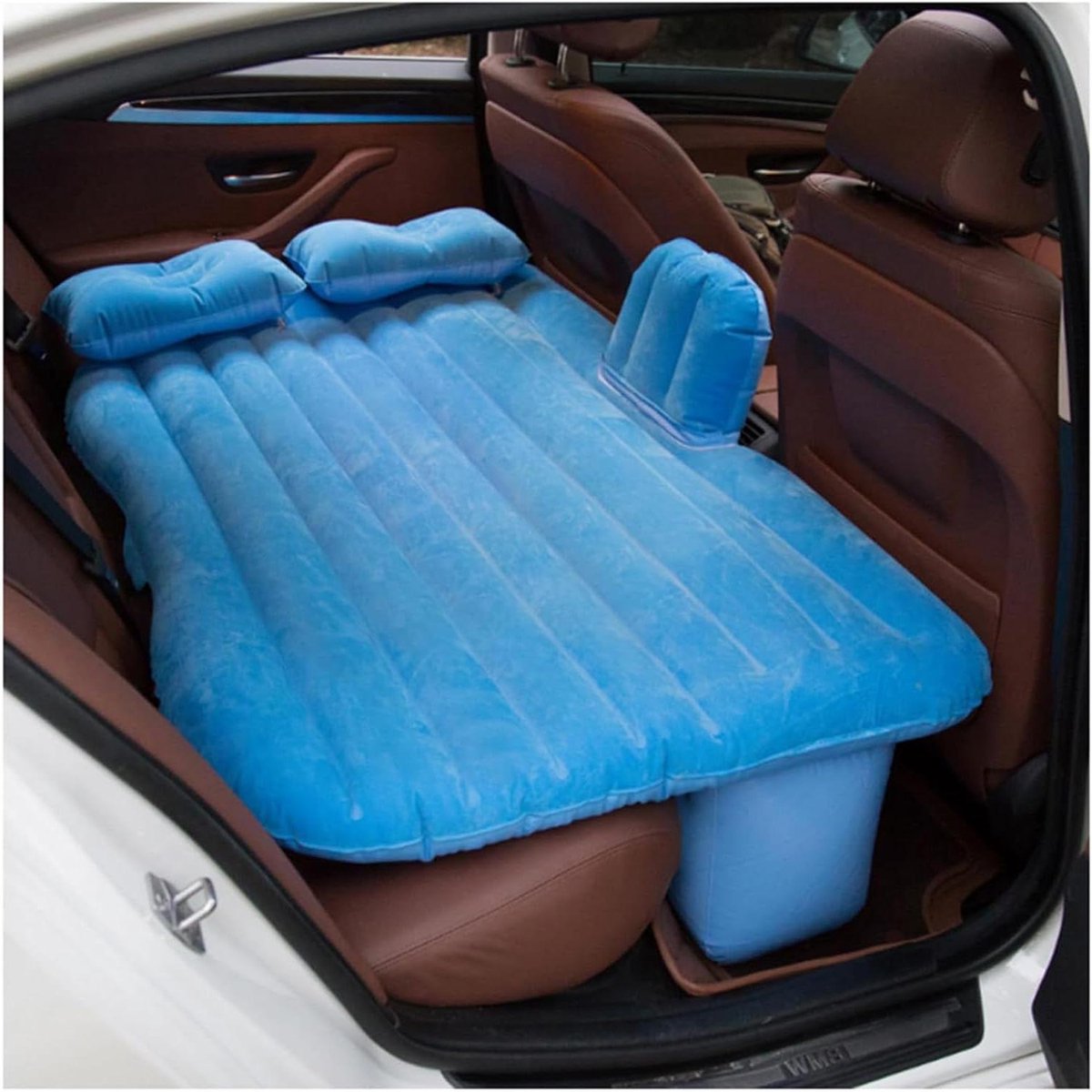 Opblaasbaar Auto Matras - Luchtbed Achterbank - Kamperen en Reizen - Hoogwaardig Fluweelachtig Materiaal - 1 kg - Zwart