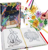 Joya Creative Luxe Kleurboek Voor Volwassenen - 300 Kleurplaten - Formaat A4 - 2026 editie - Thema’s in Botanisch, Dieren & Mandala - volwassen kleurboek - Tekenen & Kleuren - Perfect voor Volwassenen
