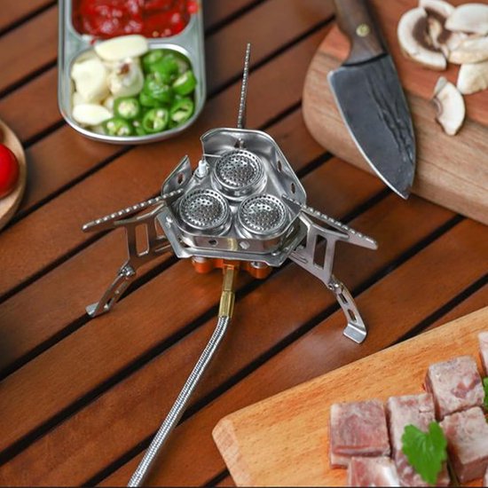 Kampeer Kooktoestel - Outdoor Brander - Buiten Koken - Winddicht Ontwerp - 14x9 cm - Zilver — afbeelding 3