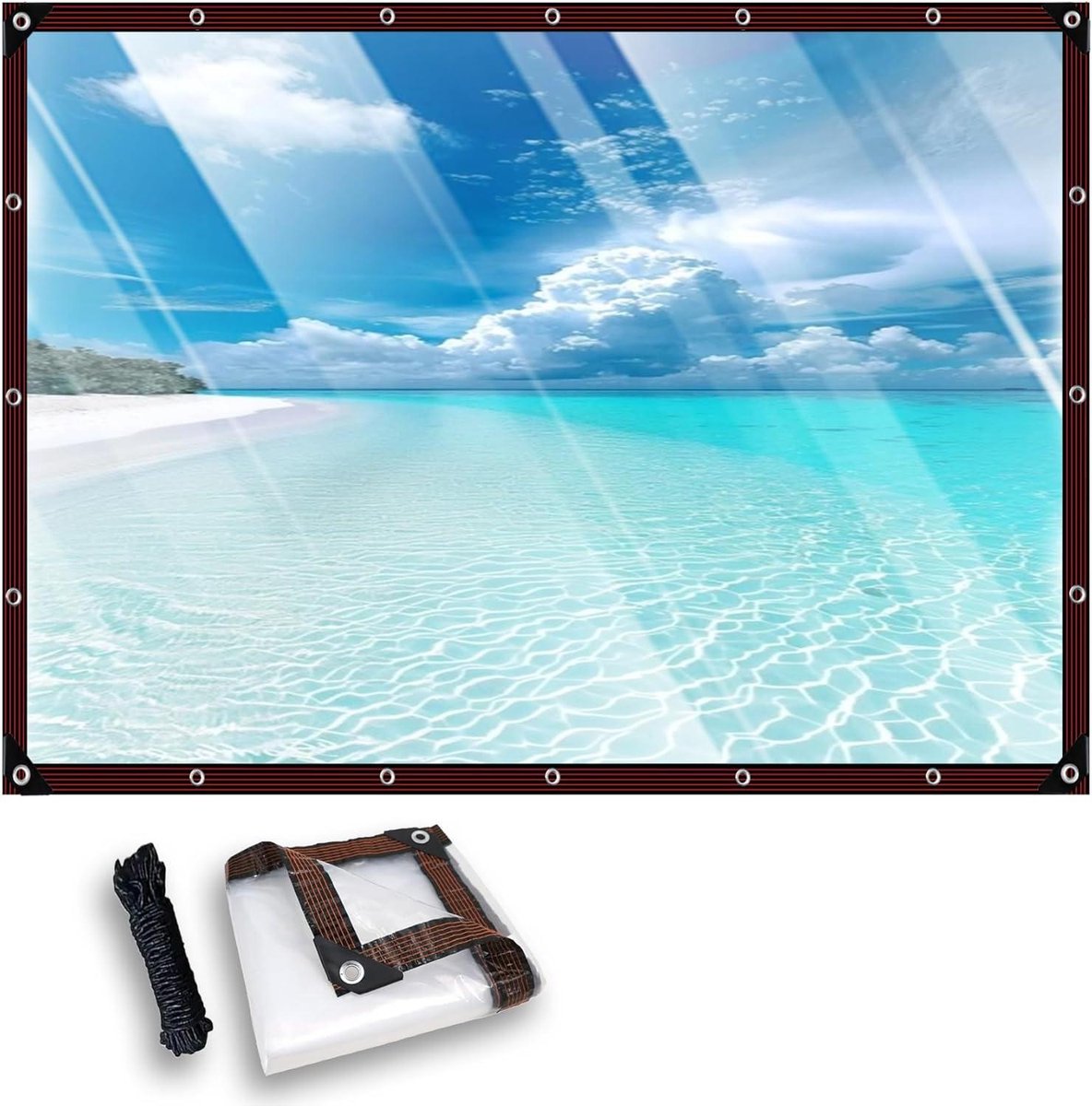 Waterdicht Zeildoek - Transparant Zeil - Bescherming Buiten - UV-bestendig Scheurbestendig - 90 x 160 cm - Transparant