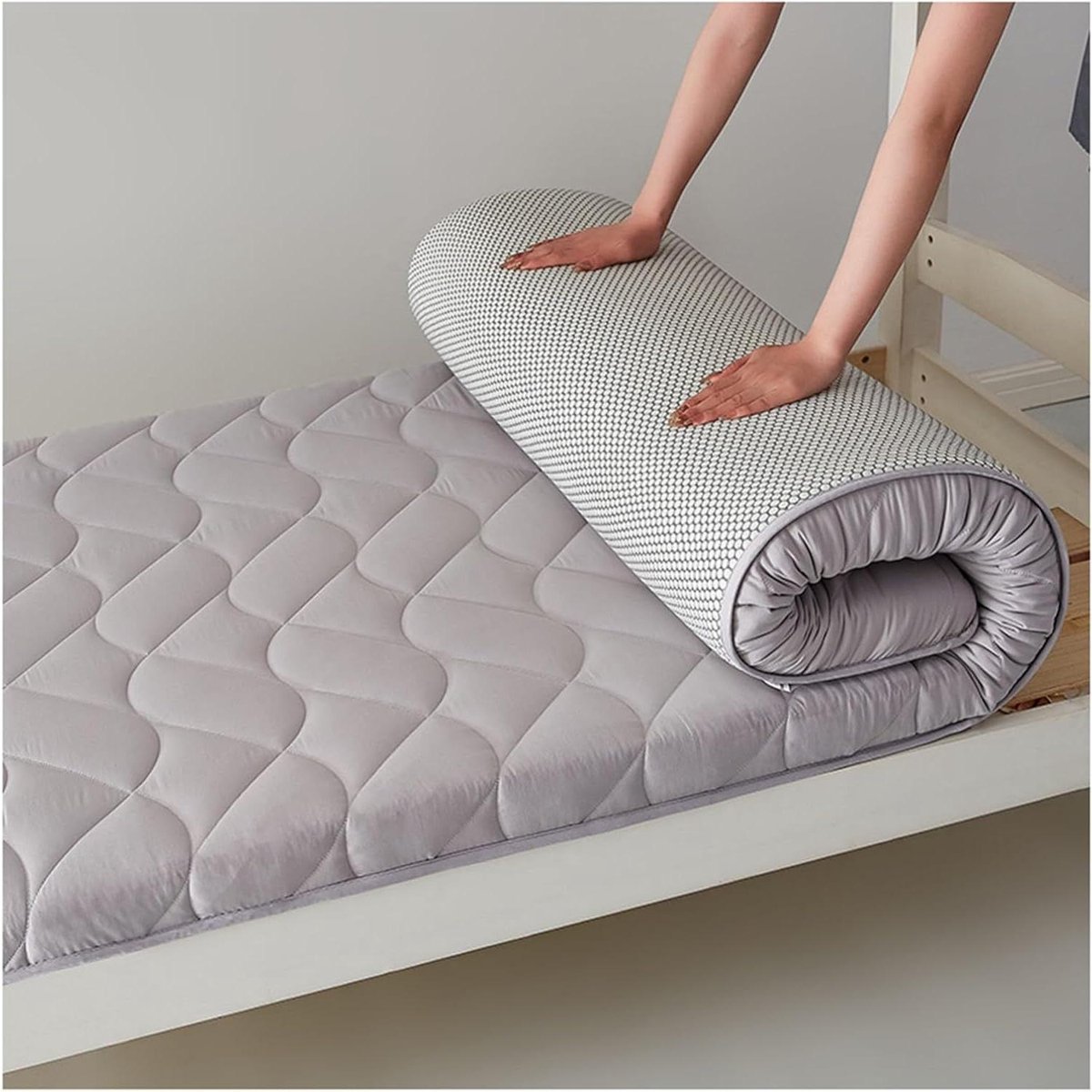 Japanse Matras - Futon Matras - Comfortabel Slapen - Drievoudig Ontwerp - 90x200cm - Lichtgroen
