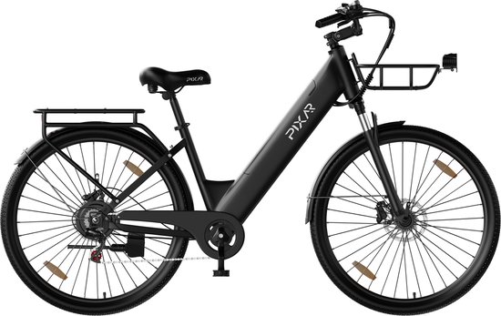 Pixar C1 Pro Elektrische Fiets - 250W Motor - 36V18Ah Accu - 28x1.95" Banden - Max Snelheid 25km/u - Max Bereik 80-100km - Shimano 7-Snelheden - Zwart van PIXAR — afbeelding 2
