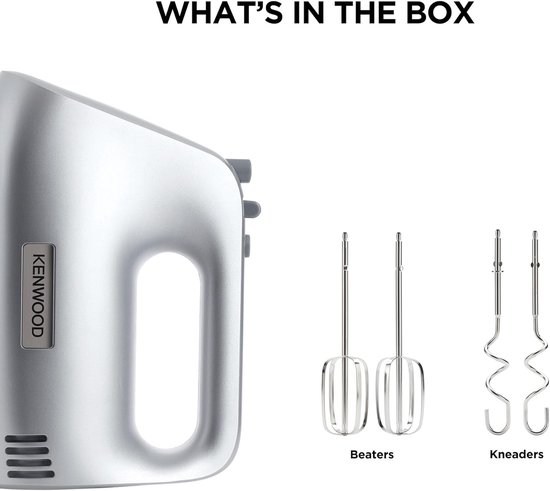 Handmixer - Mixer Keukenmachine - Bakken en Koken - 5 Snelheden met Turbo - 450W - Zilver — afbeelding 3