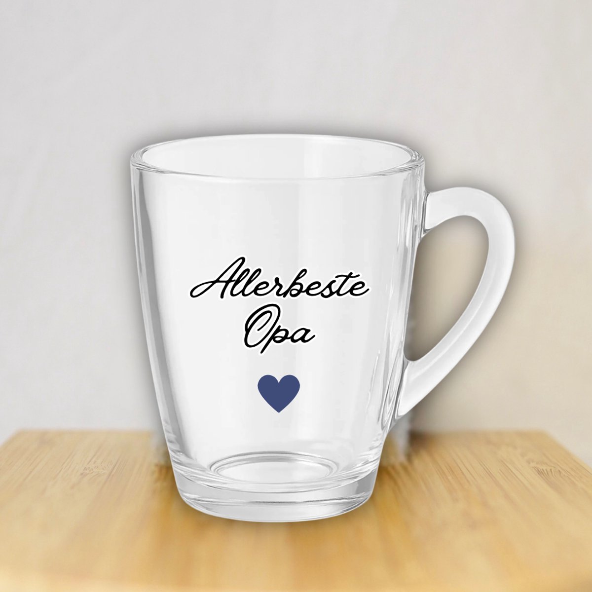 Cadeau voor opa verjaardag – Glazen theemok met tekst “Allerbeste opa” – Cadeau voor opa – 300ml