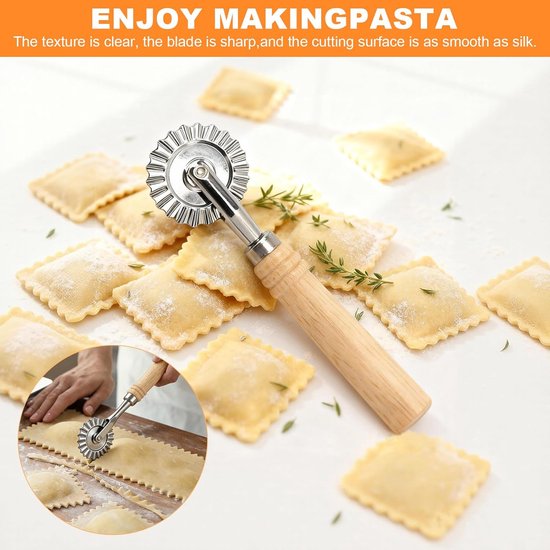 SnelShoppen - Gnocchi Houten Bord Set met Deegsnijder, Spätzle Bord met Schraper, Pasta Bord en Ravioli Roller voor Zelfgemaakte Pasta, Keukenaccessoi van Snelshoppen — afbeelding 3
