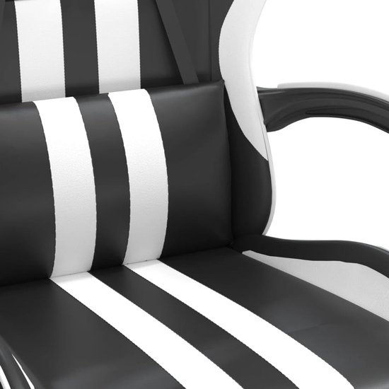 Gamestoel - Gaming stoel - Comfortabel gamen - Verstelbare rugleuning - 1 stuk - Zwart wit — afbeelding 3