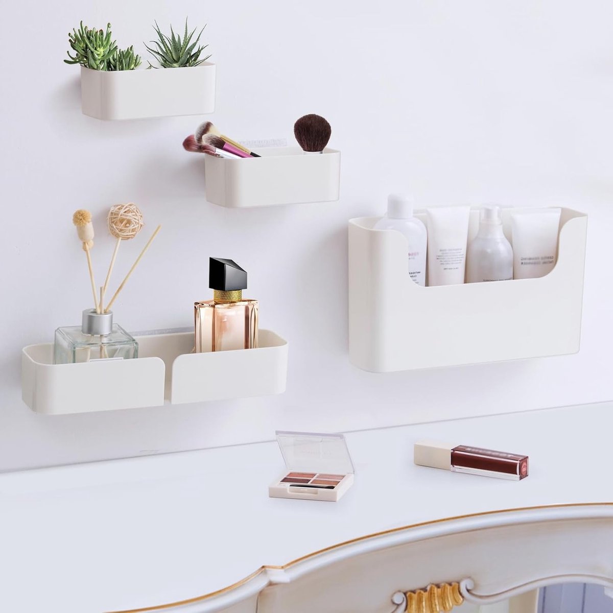 Zwevende Wandplank zonder Boren - Zelfklevende Badkamer Organizer en Decoratieve Plank voor Keuken en Badkameropslag