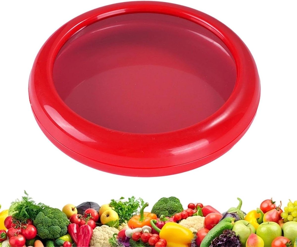 Fruit Opbergcontainers - Bewaardoos Koelkast - Voedsel Vers Houden - Lekvrij en Opvouwbaar - 17.5L x 14.5W cm - Rood
