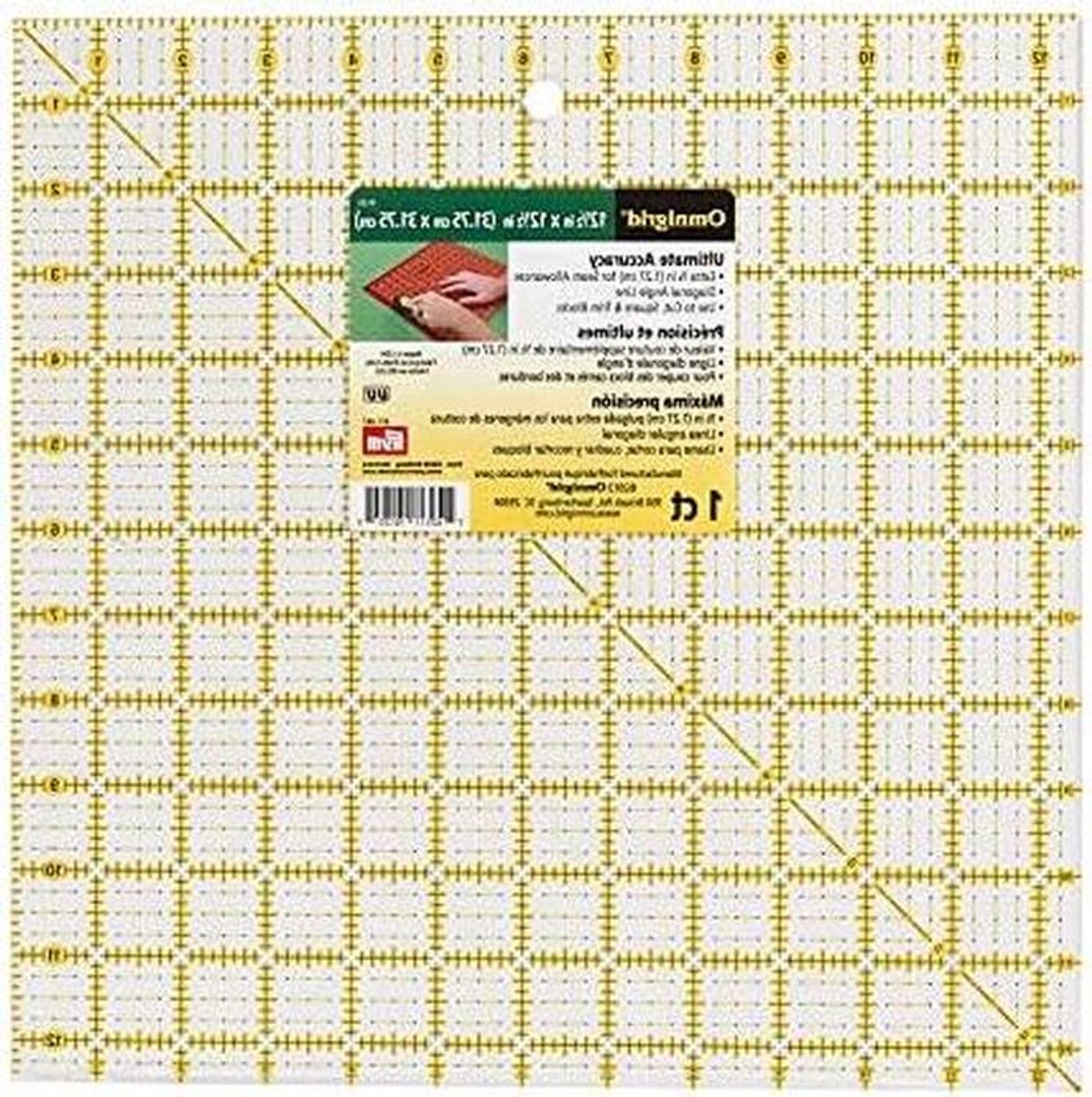 Quilting Liniaal - Naai Liniaal - Stoffen Knip Hulp - Precisie Markering - 312 x 312 mm - Transparant
