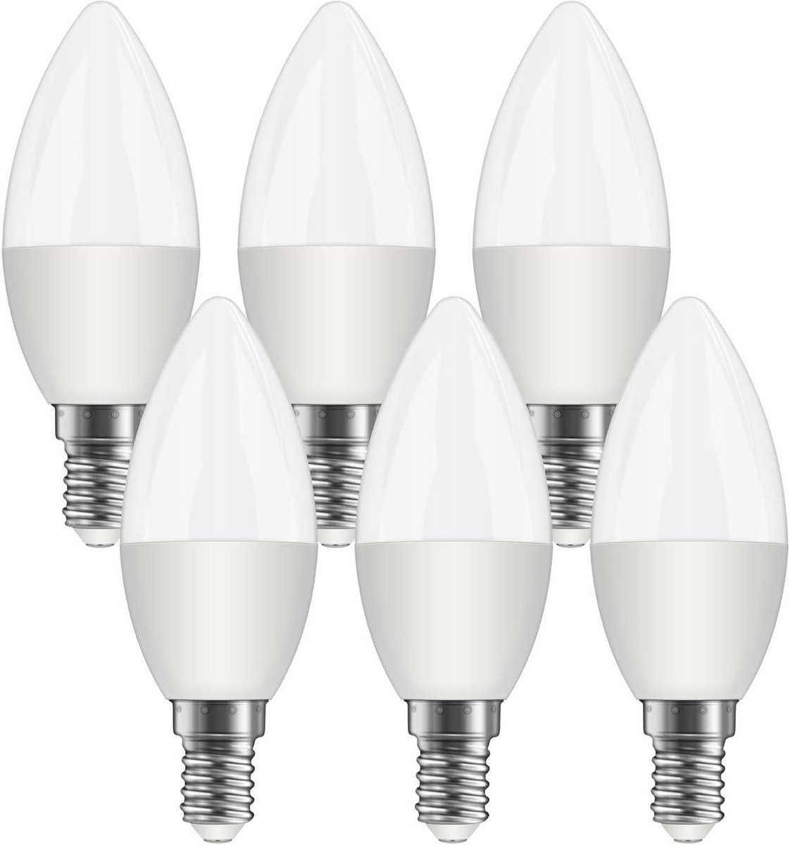 LED Ljuslampa - Energiezuinige Lamp - Huis Verlichten - Warm Wit Licht - 6 Stuks - Wit