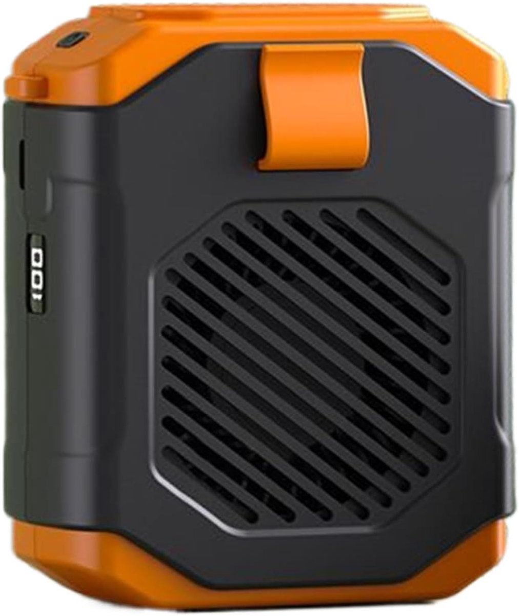 Taille Ventilator - Riemventilator Outdoor - Buitenactiviteiten Koelen - Met LED Zaklamp - 9.4 x 6.8 x 11.3 cm - Oranje