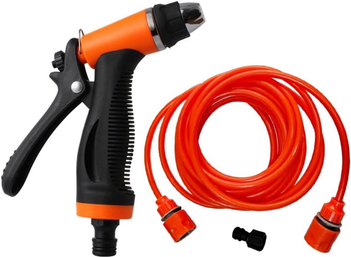 Hogedrukspuit Mondstuk - Koperen Sprayer - Auto Wassen - Duurzame Metalen Behuizing - 6 Meter Slang - Oranje