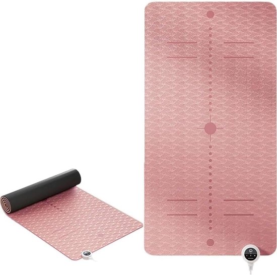 Verwarmde Yogamat - Oefenmat Fitness - Comfortabel Trainen - Instelbare Temperatuur - 183x68 cm - Paars — afbeelding 3