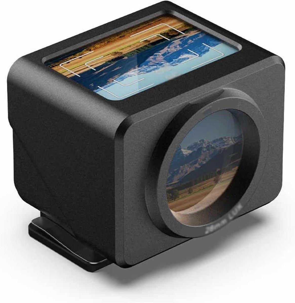 Optische Zoeker - Camerazoeker Heuphoogte - Creatief Fotograferen - Afneembare Zonnekap - 28 mm - Zwart