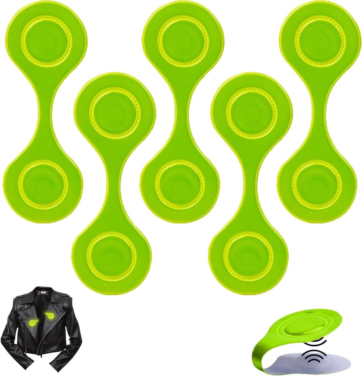 Set van 5 Magnetische Reflectoren Hangers - Veiligheidsreflectoren voor Schooltassen, Kleding en Huisdieren