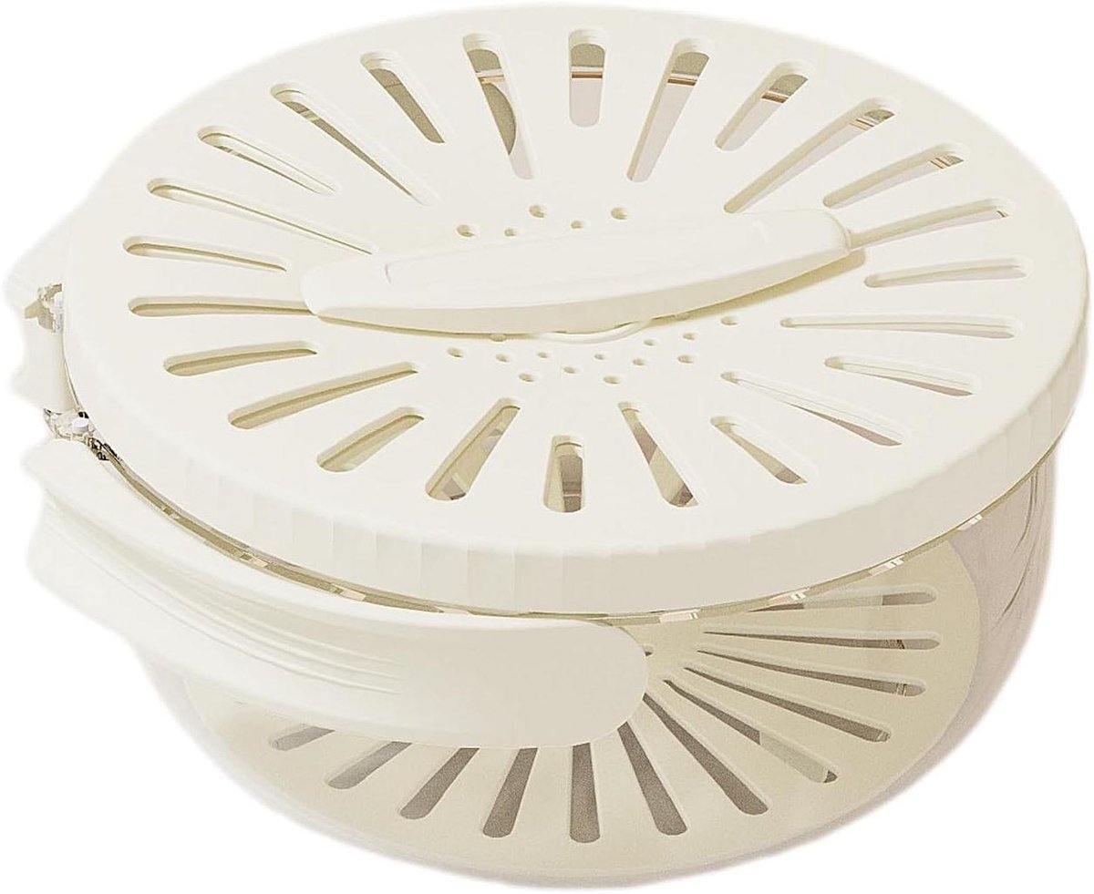 Bessenmand met zeef - Vershouddoos - Koelkast organiseren - Praktische afvoer - 19.3L x 17.4W cm - Wit