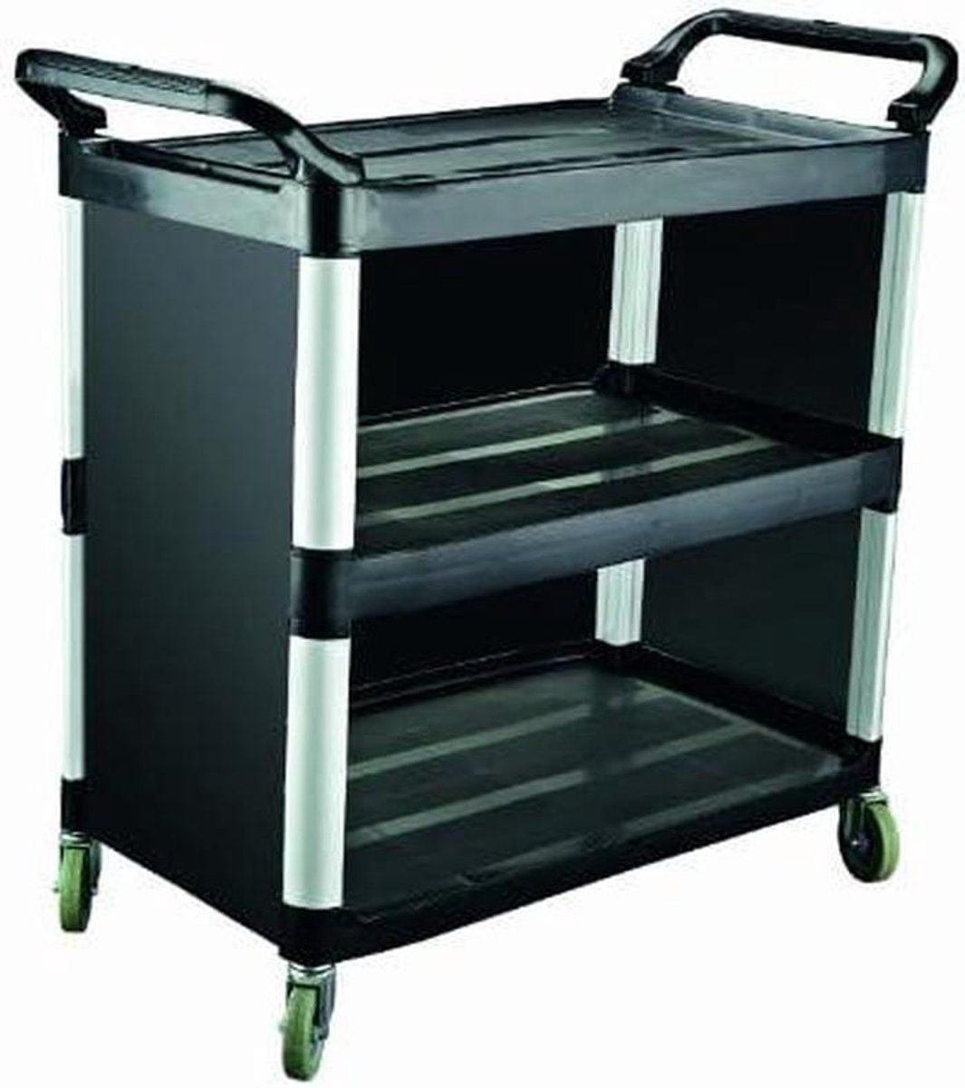 Serveertrolley - Opruimwagen - Buffet Uitbreiden - Aluminium Frame - 102 cm - Zwart