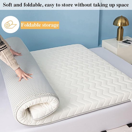 Draagbare Floor Matras - Opvouwbare Slaapmat - Comfortabel Slapen - Orthopedische Ondersteuning - 80x190cm - Grijs — afbeelding 3