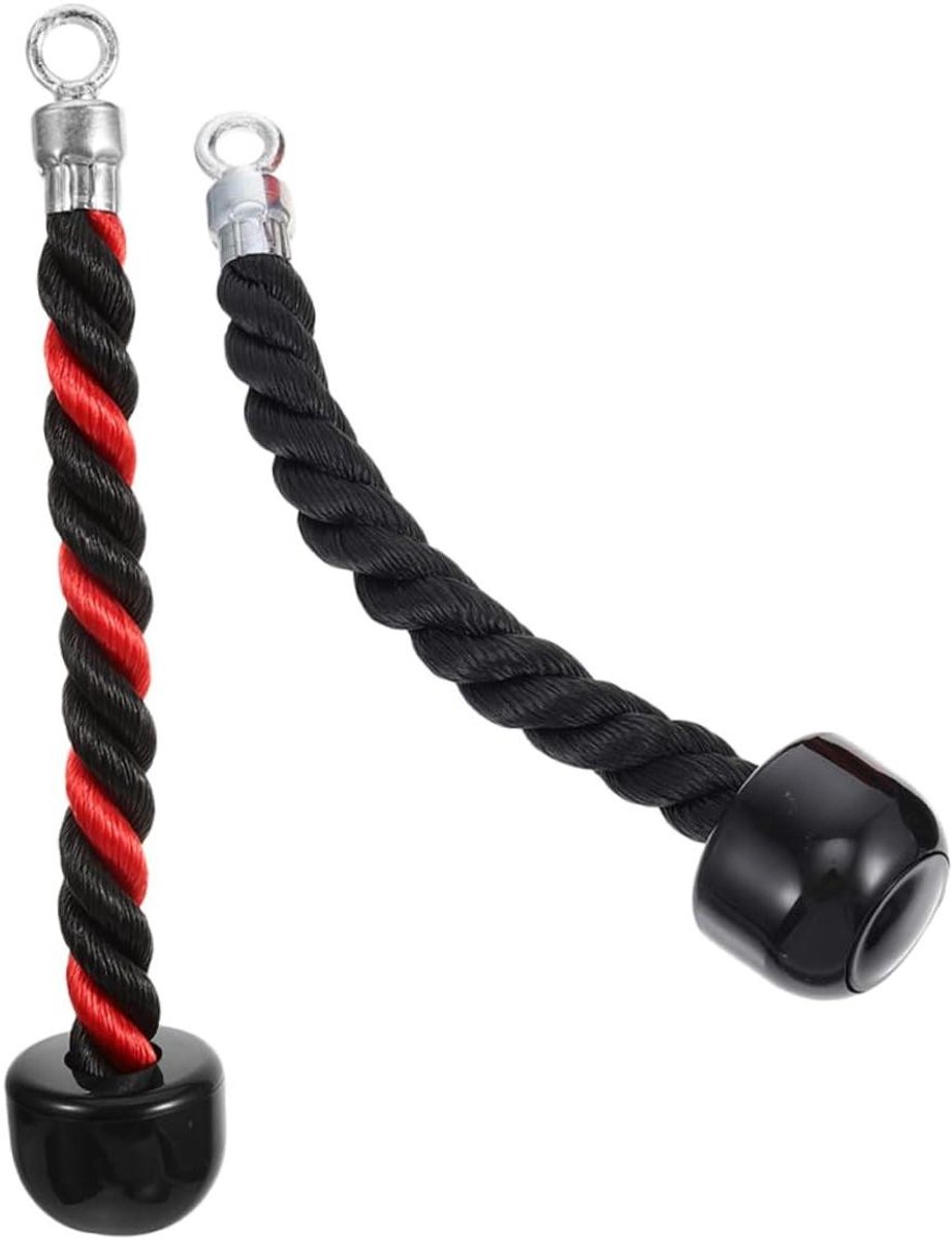 Triceps Touw Set - Fitness Kabel - Kracht Training - Anti-Glij Blokken - 33 cm Lengte - Multicolor