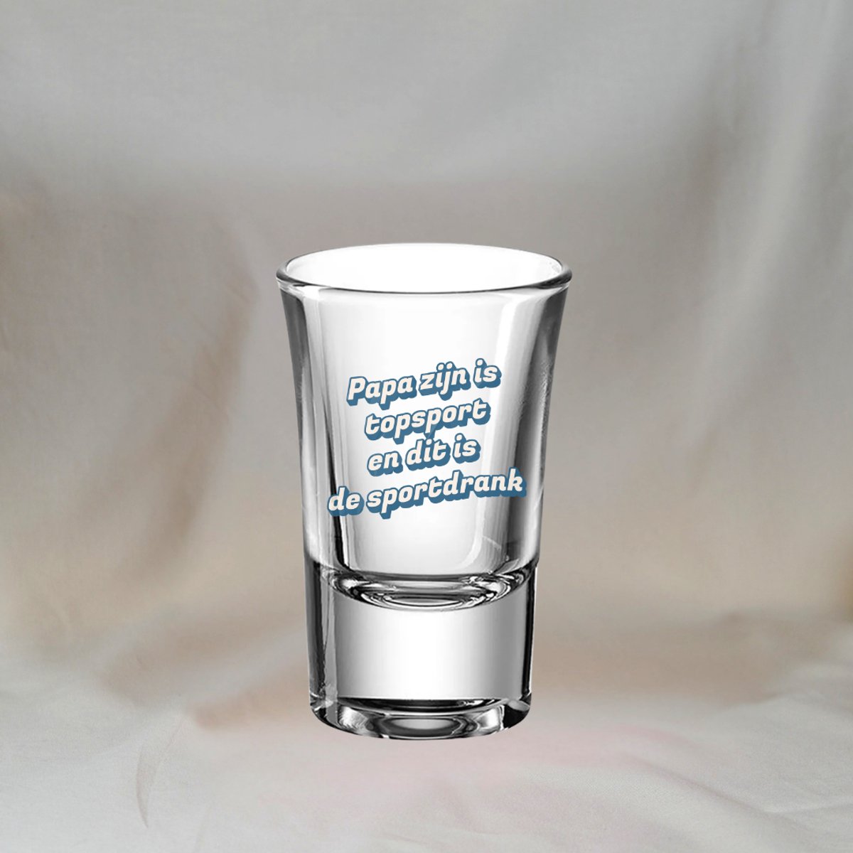 Papa Cadeau – Shotglas met Tekst "Papa Zijn Is Topsport” – Vaderdag Cadeau – Grappig Borrelglas 50ml