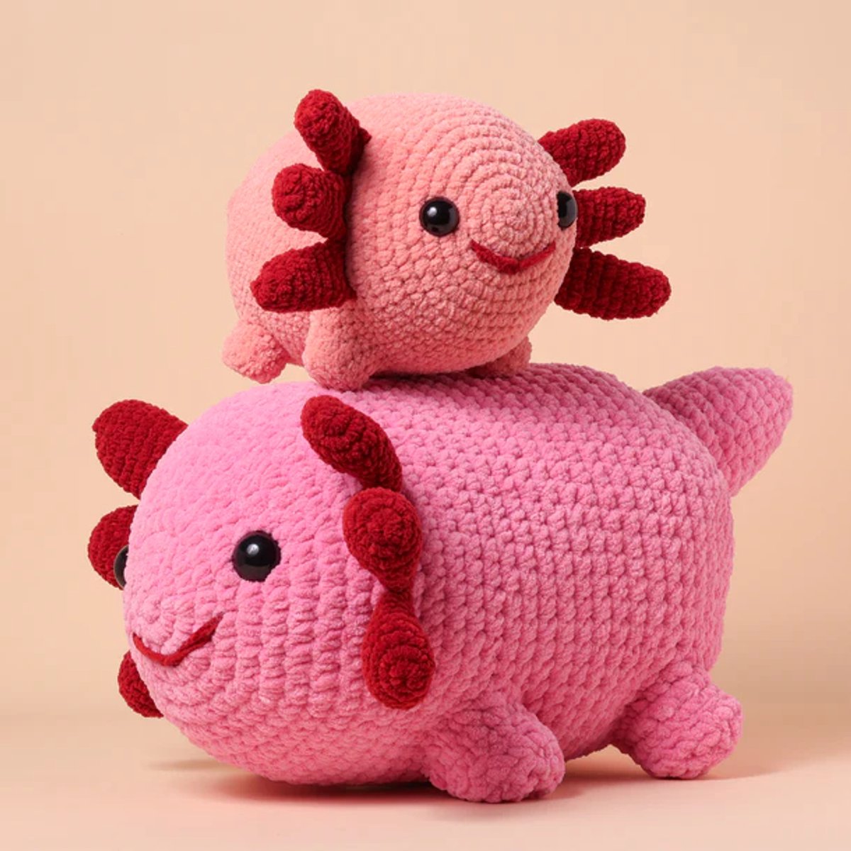 Bubbles de axolotl uit Chubby Crew (gemaakt met Big darling) zonder patroonboekje