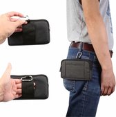 Universele horizontale riemclip telefoontasje zwart nylon 17×9,8×2,5cm, mannen riemtas Geschikt voor iPhone 15/14/13/Pro/Max Geschikt voor Samsung Galaxy telefoons 