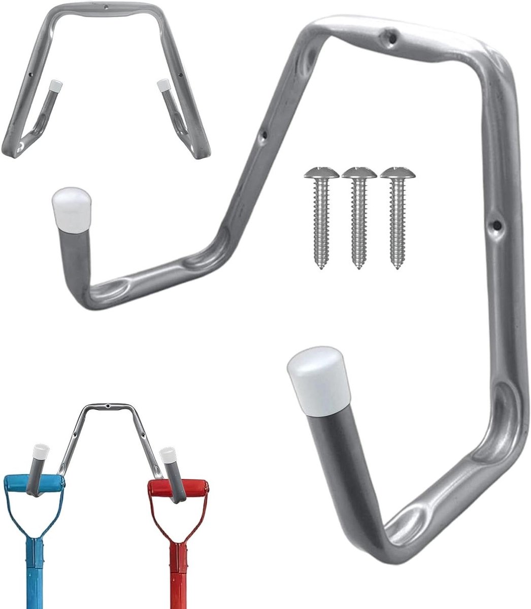 Wandhouder Ladder - Opbergrek Garage - Orde Scheppen - Rubber Bescherming - 33.7x22.5x17.1 cm - Uniek