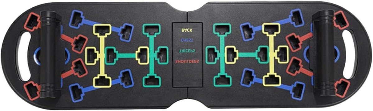 Push-up Board - Kracht Trainer - Bovenlichaam Trainen - Kleurgecodeerde Spiergids - 69 x 30 cm - Meerkleurig