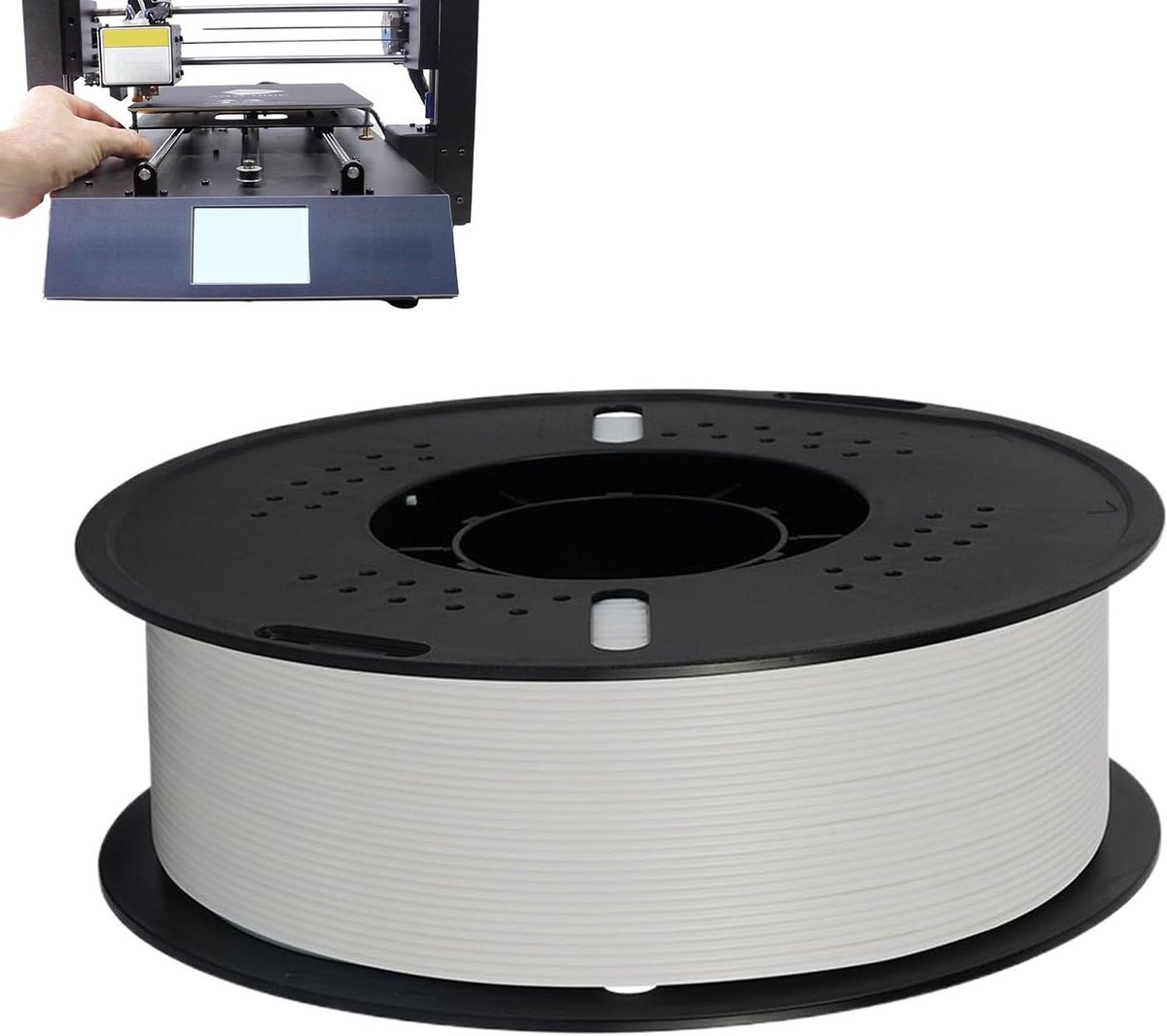 3D Printer Filament - Printmateriaal Spoel - Modelbouw en Prototyping - Hoge Maatnauwkeurigheid - 1.75 mm Diameter - Wit