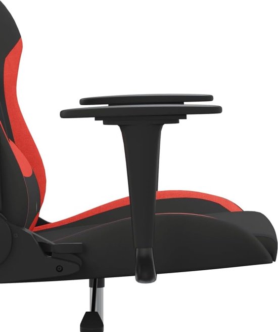 Gaming Stoel - Fauteuil Speelstoel - Comfortabel Gamen - Met Massagefunctie - 65 x 62.5 x 130 cm - Zwart Rood — afbeelding 4