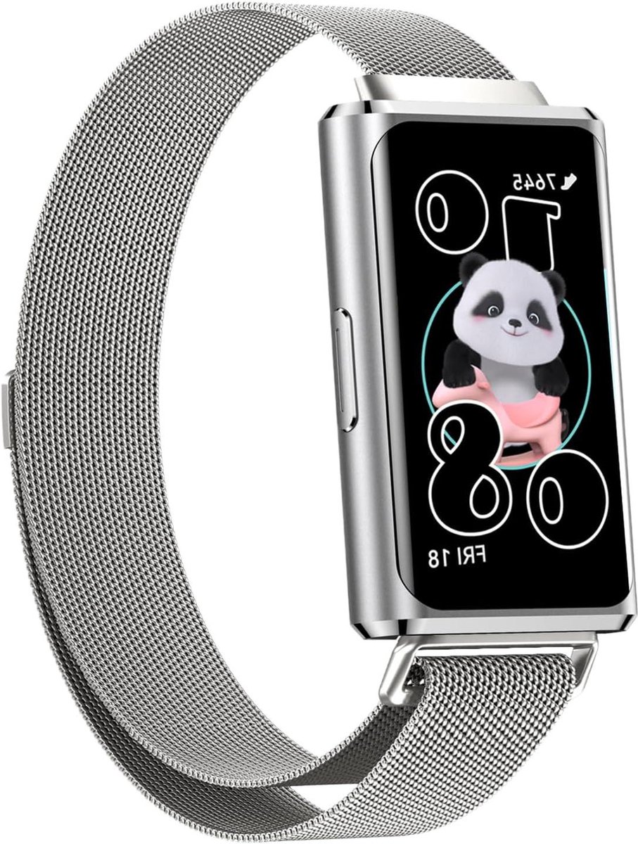 Armband Huawei Band - Mesh horlogeband - Smartwatch personaliseren - Milanese magneetsluiting - 16 x 6 x 1 cm - Zilver