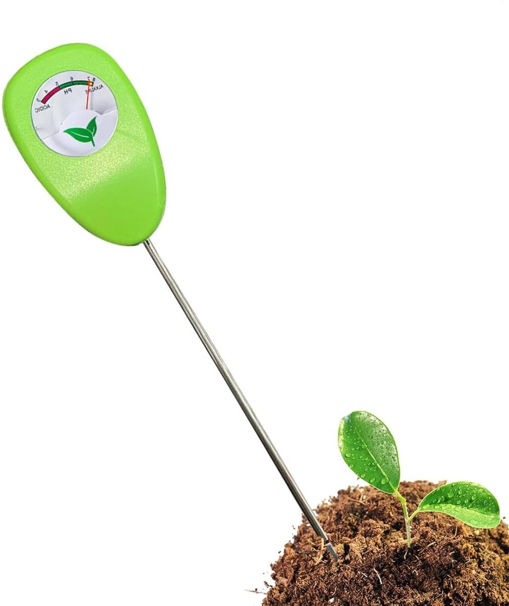 pH-tester voor planten - Bodemvochtmeter Plantenmeter - Gezonde Planten Kweken - Geen Batterij Nodig - 25 cm - Zilver