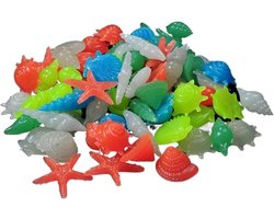 Aquarium Grind - Lichtgevende Stenen - Aquarium Decoratie - Fluorescerende Kiezels - 50 stuks - Willekeurige Kleur