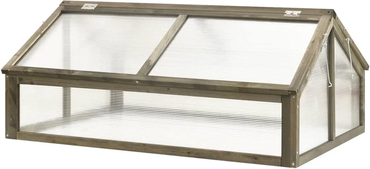 Terrarium - Kweekkas Planten - Planten Beschermen - Hinged Cover - 114 x 80 x 50 cm - Grijs