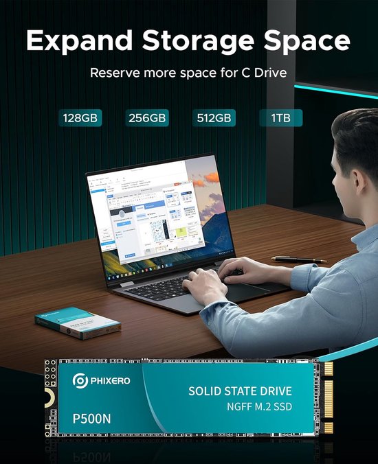 Externe SSD - Draagbare Opslag - Bestanden Overzetten - Hoge Leessnelheid - 2 TB - Zwart — afbeelding 4