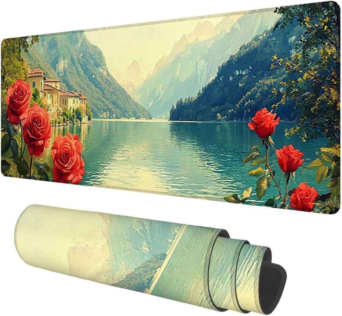 Gaming Muismat - Bureaubeschermer XL Muismat - Bureau Organisatie - Waterbestendig Oppervlak - 1400x600 mm - Bloemen