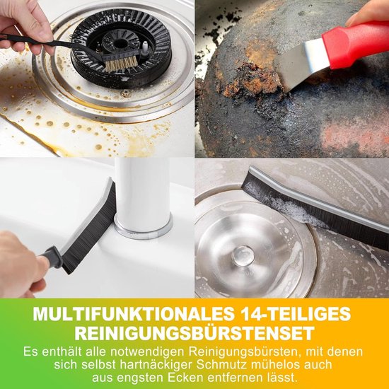 Voegenborstels Set - Spleetreiniger Hoekborstel - Effectief Schoonmaken - Harde Borstelharen - 14 Stuks - Meerkleurig — afbeelding 4
