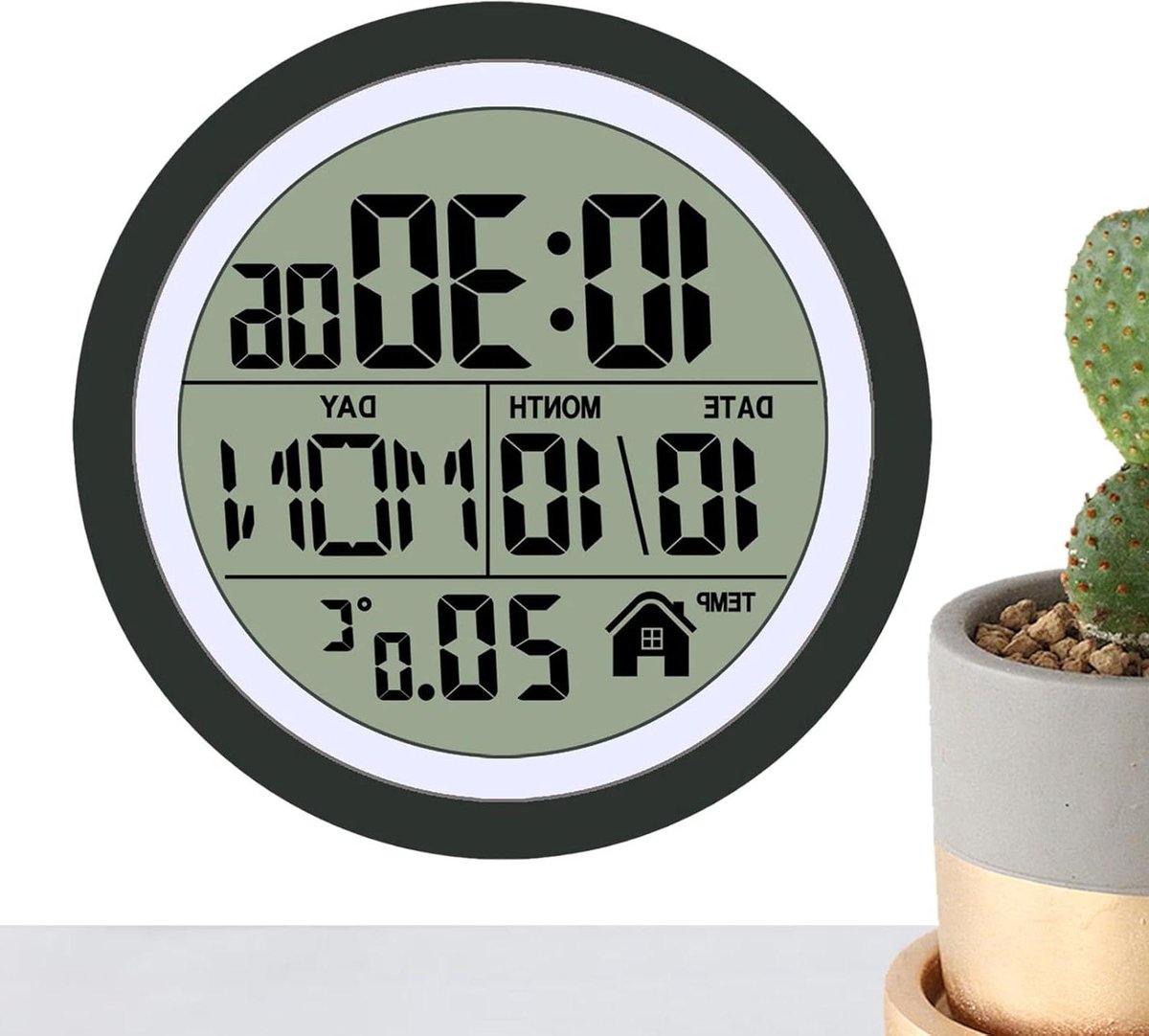 Badkamerklok - Doucheklok Waterdicht - Tijd Bijhouden - LCD Scherm - 145 cm - Zwart