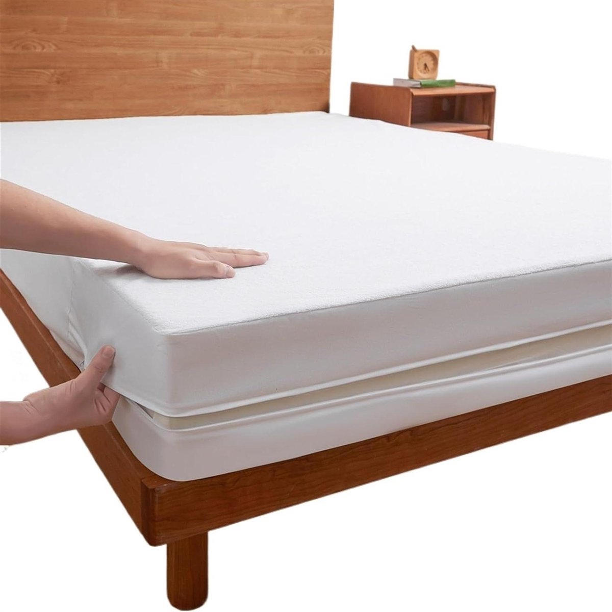 Waterdichte Matrashoes - Matrasbeschermer - Bescherming Bed - Met Rits - 90x200x30cm - Wit