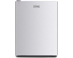 Mini Koelkast - Compacte Koelkast Vriesvak - Koude Dranken Bewaren - Fluisterstille Werking - 38x38x74 cm - Geborsteld Zilver