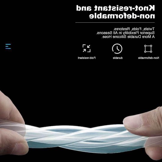 Flexibele siliconen slang van 2 m voor het transporteren van vloeistoffen en gassen, transparant en duurzaam (binnen- en buitendiameter: 8 mm x 10 mm) — afbeelding 2